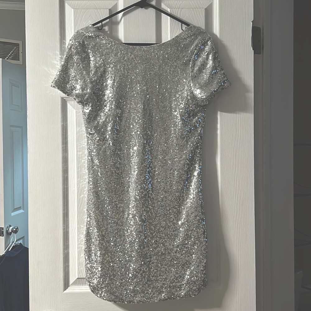 Small Pink Lily Silver Sequin dress - new, never been worn